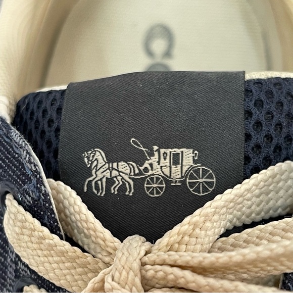 Coach Denim Signature Jacquard Lowtop Sneakers Navy Blue size 9 - Picture 6 of 11